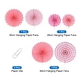 thumbnail image 3 of Uxcell Hanging Paper Fans Party Set 6Pcs Round Pattern Paper Fans Decoration for Home Birthday Wedding Graduation (Pink), 3 of 6
