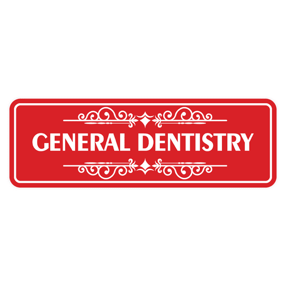Signs ByLITA Standard General Dentistry Sign (Red) - Large