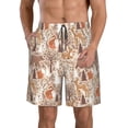 thumbnail image 1 of Balery Woodland Animals in Neutral Tones Traje de Baño Estilo Hawaiano para Hombre, Shorts de Secado Rápido con Bolsillos-Large, 1 of 6