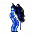 thumbnail image 3 of Halloween Outdoor Grim Reaper Ghost Cascade Yard Light, Haunted Themed Garden Decoration with Glowing Blue Ghost Faces and Vintage Style Lantern for Front Porch Pathway Holiday Display, 3 of 6