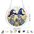 thumbnail image 3 of Halloween Skull Acrylic Puzzle Hanging Decor Set, Spooky Skeleton Ornaments for Wall Window Tree Indoor Party Blue, 3 of 6