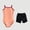 Orange, variant on 2 Piece Girls Ballet Leotard Shorts Nude Camisole Seamless Dance Undergarment with Adjustable Straps Gymnastics Leotards 2-14 Years