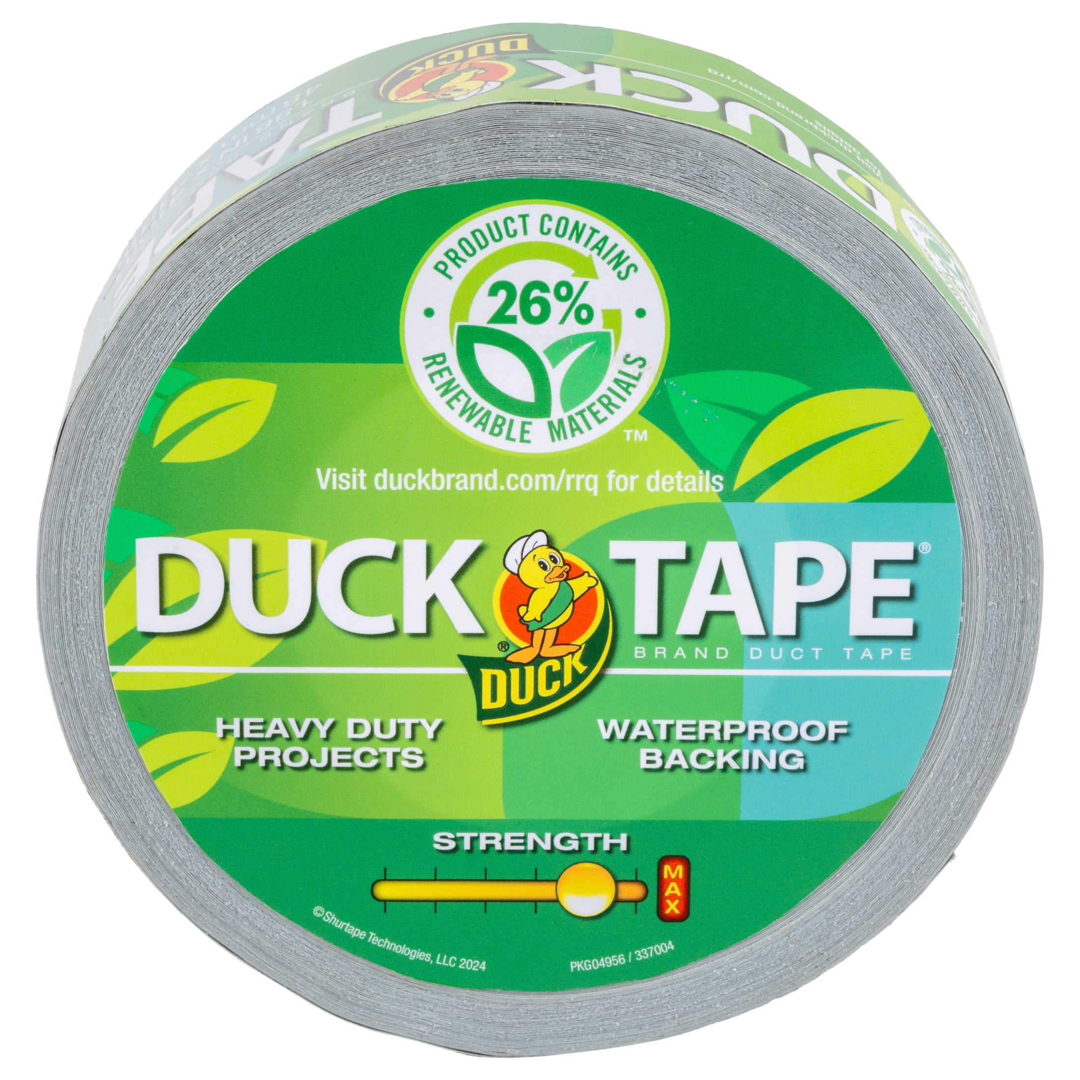 (8 pack) Duck Renewable Material Duck Tape - Silver, 1.88 in. x 45 yard