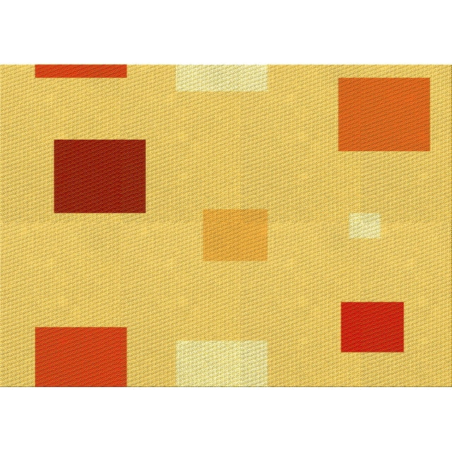 Ahgly Company Tapis d'Intérieur Lavables en Machine Rectangle Transitionnel Néon Orange, 5' x 7'
