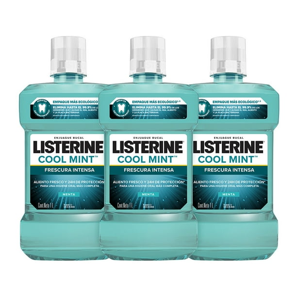 Listerine Enjuague Bucal Cool Mint 1L 3 Pack