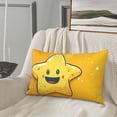 thumbnail image 5 of Naloa Happy Cartoon Star Pillowcase, Throw Pillowcase, Wrinkle-Free, Stain-Resistant with Hidden Zipper for Bedroom Sofa-16"x24", 5 of 6