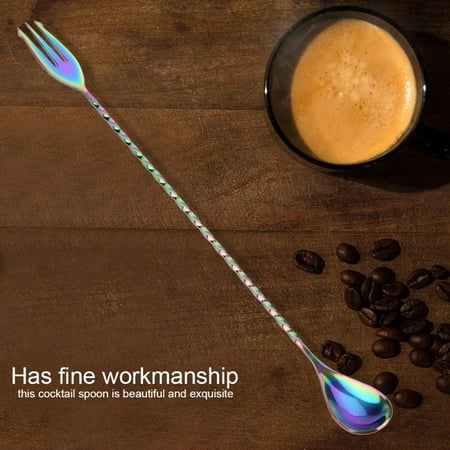 

TOPINCN 1Pc Stainless Steel Cocktail Spoon Beverage Coffee Mixing Layering Tool with Long Handle
