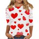 thumbnail image 2 of RKSTN Valentines 3/4 Sleeve Tops for Women Oversized Crewneck Valentine's Day Graphic Printed Short Sleeve T Shirt Womens Casual Round Neck Loose Comfy Loves Heart Print Three Quarter Sleeve Shirts, 2 of 6