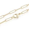 thumbnail image 2 of Brass Textured Paperclip Chain Necklace Making with Lobster Claw Clasps Light golden 18.11~18.50 inch(46~47cm) Link: 11.5x3.5x0.8mm, 2 of 2