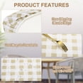 thumbnail image 3 of Picnic Table Cloth, 78"x35" Rectangle Vinyl Plaid Fitted Tablecloths Waterproof Flannel Backed Table Covers for Dining Camping Outdoor, Khaki/White, 3 of 6