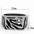 thumbnail image 2 of Anillo Color Plata Para Hombres de Acero Inoxidable Rectangular en Color Zebra, 2 of 4