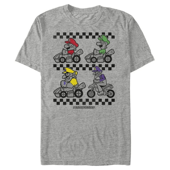 Men's Nintendo Checkered Race Graphic T-Shirt