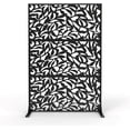 thumbnail image 1 of YUSAZENS Galvanized Steel Outdoor Privacy Screen, 3-Piece Set, Weather Resistant for Patio Backyard Black, 1 of 8