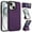 Darkpurple, variant on Allytechgroup Wallet Case for iPhone 15 Plus with Credit Card Slot, PU Leatehr Phone Case with Stand RFID Blocking Shockproof Back Cover for iPhone 15 Plus for Women Men, Black