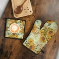 thumbnail image 5 of Sunflower Kitchen Oven Mitt and Pot Holder Sets 2 Pcs for Baking, Cooking and Grilling, Heat Resistant Up To 392 °F, 5 of 7