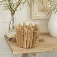 thumbnail image 2 of DecMode Brown Wood Pillar Candle Holder with Driftwood Style, 2 of 6