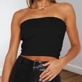 thumbnail image 1 of Top Corto Sin Tirantes Algodón Bodycon Tube Tops Basic sin mangas Spicy Girl Daily Outfit (Negro M) Cgtredaw Para estrenar, 1 of 6