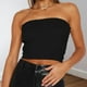 thumbnail image 1 of Top Corto Sin Tirantes Algodón Bodycon Tube Tops Basic Sin mangas Spicy Girl Daily Outfit (Negro S) Cgtredaw Para estrenar, 1 of 6