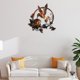 thumbnail image 5 of Decoración de pared de metal con diseño de pájaro, estatuas de jardín, esculturas de pared con silueta de colibrí Oro, 5 of 8