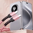 thumbnail image 6 of Cable Fast Charging USB‑C to USB‑C,6.6 FT 2Pack 60W USB Cable, Braided USB C Cable for Daily Phone and Tablet Charging (Pink), 6 of 7