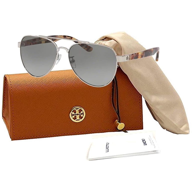 Tory Burch TY6070 327511 57M Shiny Silver Metal/Light Grey  display picture 2