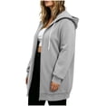 thumbnail image 3 of yillto Plus Size Womens Sweatshirt Jacket Zip up Hoodie Lightweight Long Sleeve Fall Fashion Hooded Sweatshirts, 3 of 7