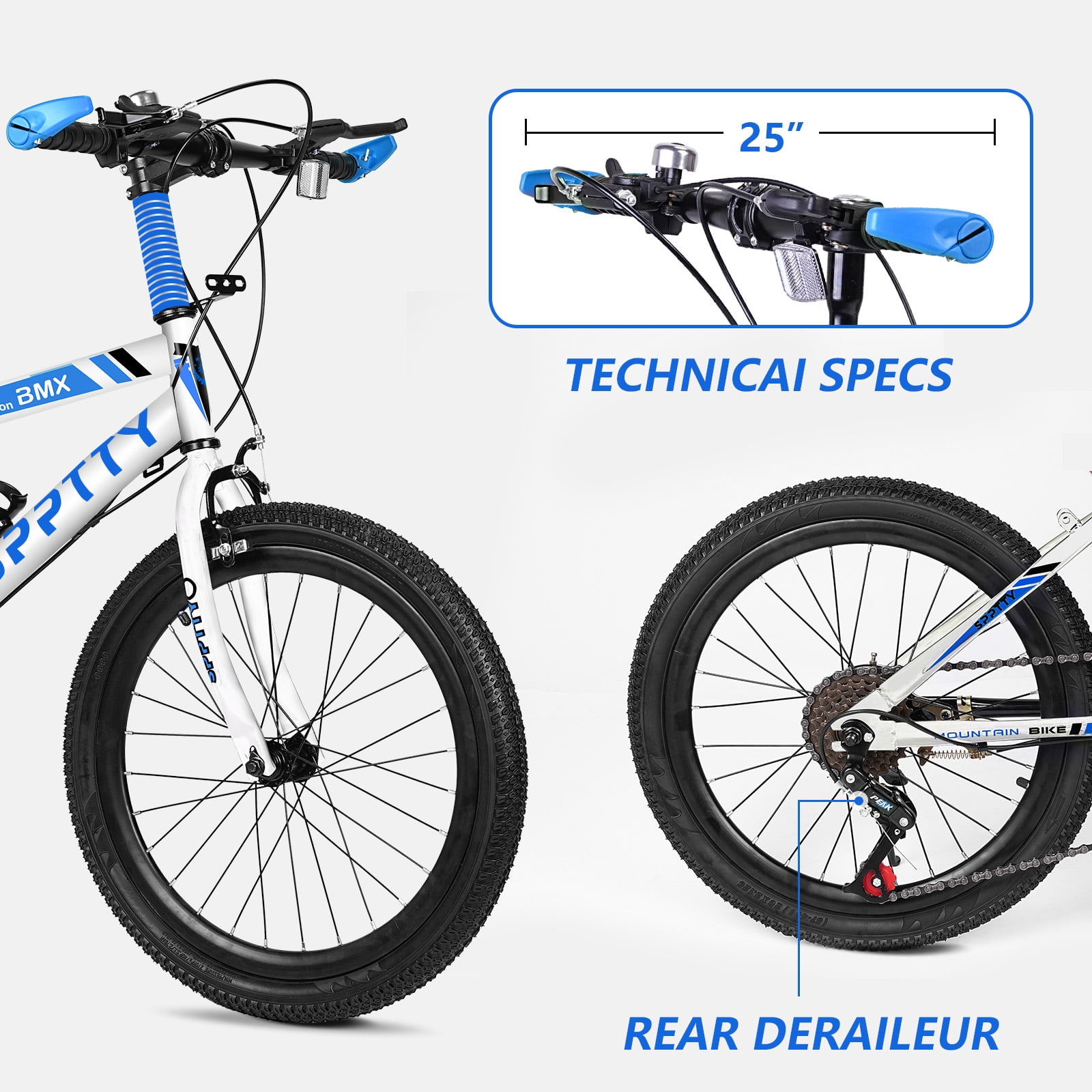 20-24 inch Bike,6-Speed Mountain Bike for Men Women Boys Girls,Comfort Saddle,Blue