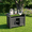 Black, variant on Bifanuo 2-in-1 Outdoor Storage Cabinet & Potting Bench with Wheels, Work Bench with Stainless steel countertop for Garden Tools, HDPE Material All Weather Use - Black