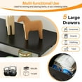 thumbnail image 3 of Atilioo 5 Drawer Dresser, Fabric Storage Chest with TV Stand, Open Shelf, Adjustable Feet, Bedroom or Living Room, Black, 3 of 11