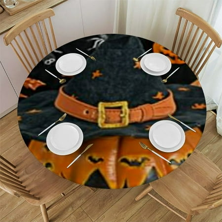 

HAOXIT Halloween Table Cloth Round in s for Dining Room Party 31-35