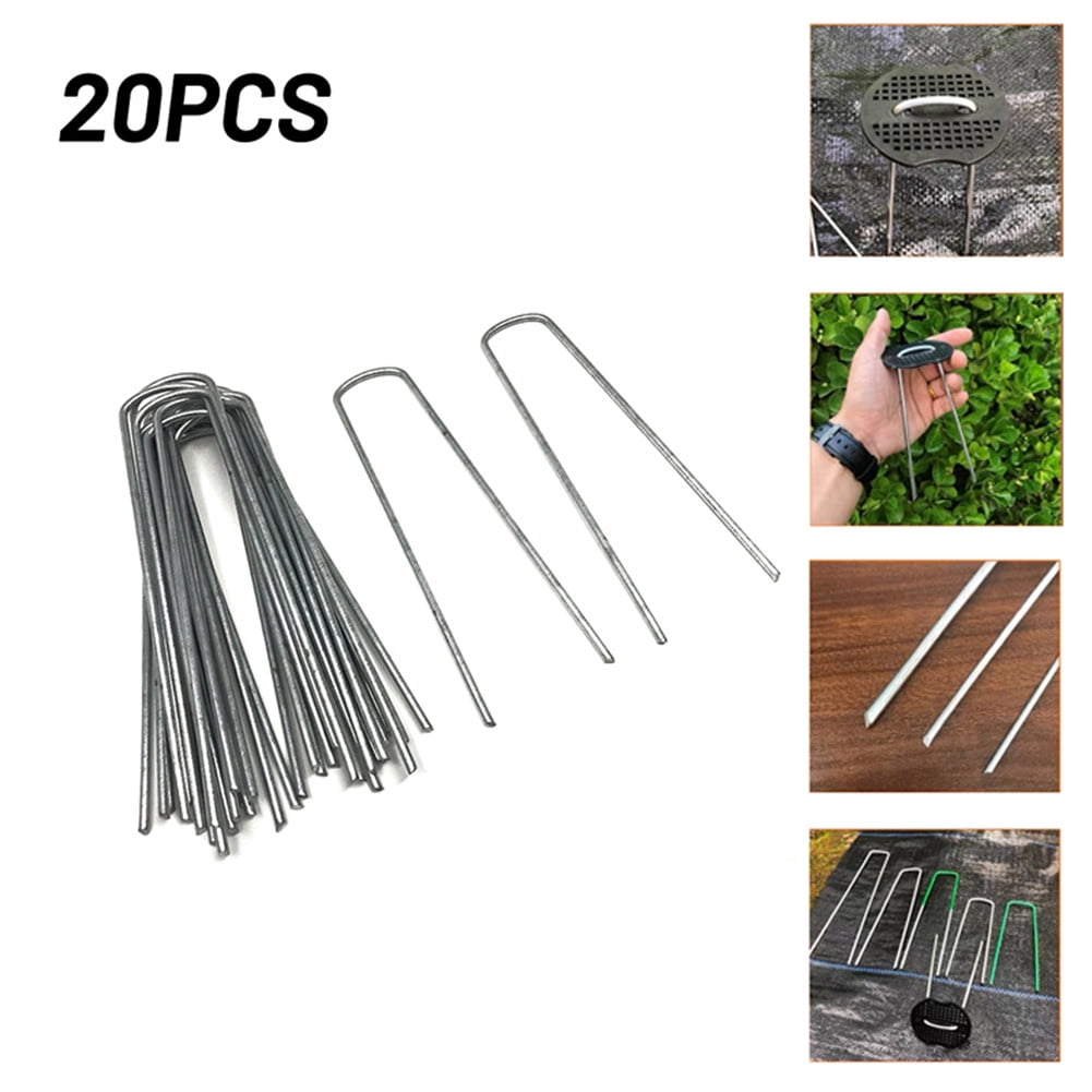 Fancy 20Pcs Garden Staples U Shaped Ground Anchors Stakes Pegs Pins