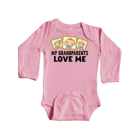 

Inktastic My Grandparents Love Me Gift Baby Boy or Baby Girl Long Sleeve Bodysuit