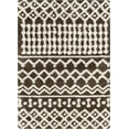 thumbnail image 2 of Hauteloom Promp Shaggy Farmhouse Living Room, Bedroom Area Rug - Bohemian Moroccan Trellis High Plush Pile - Shag Carpet - Brown, White, Cream - 5'3" x 7'3", 2 of 8