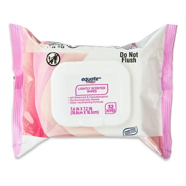 Equate Lightly Scented Wipes pH Balanced for Women's Health, 32 Wipes
