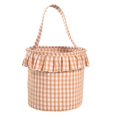 thumbnail image 2 of Callipe Halloween Basket, Plaid Ruffle Trick or Treat Candy Bucket with Handle for Kids, Reusable Gingham Fabric Storage Basket for Party Favors, 2 of 4