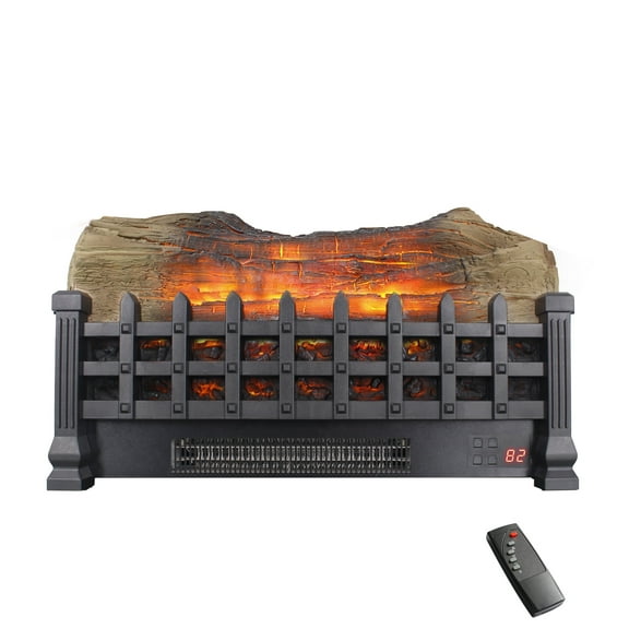 Innoflame 21" Electric Fireplace Log Set, Fireplace Insert with Realistic Flame, Adjustable Flame Brightness, Thermostat, 9H Timer, Remote Control, Overheating Protection, 1400W
