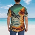 thumbnail image 4 of Yiaed Space Adventurer Cat Print Hawaiian Shirt for Men Short Sleeve Button Down Shirts Beach Shirts for Men,Medium, 4 of 7