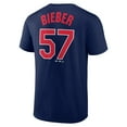 thumbnail image 3 of Men's Fanatics Shane Bieber Navy Cleveland Guardians Road Name & Number T-Shirt, 3 of 3