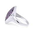 thumbnail image 4 of 1.60 CT Round Cut African Violet Amethyst Leaf Frame Engagement Ring In 14K White Gold Plated Sterling Silver (Color: Violet, Clarity: VVS1-VVS2, 1.60 Cttw) -6.5, 4 of 8