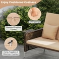 thumbnail image 6 of Costway 2 PCS Wicker Loveseat & Storage Ottoman with  4-Level Backrest & Soft Cushion Brown, 6 of 10