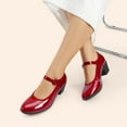 thumbnail image 7 of BURUDANI Women's Pumps Low Chunky Mary Jane Heels Closed Toe Comfortable Work Dress Shoes, 7 of 7