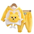thumbnail image 2 of Esaierr Boys Girls Winter Clothes Set Baby Newborn Hoodie Sweatshirt Pants Outfit Sets Long Sleeve Cotton Cute Cartoon Warm Padded Suit for 9M-4Y, 2 of 5