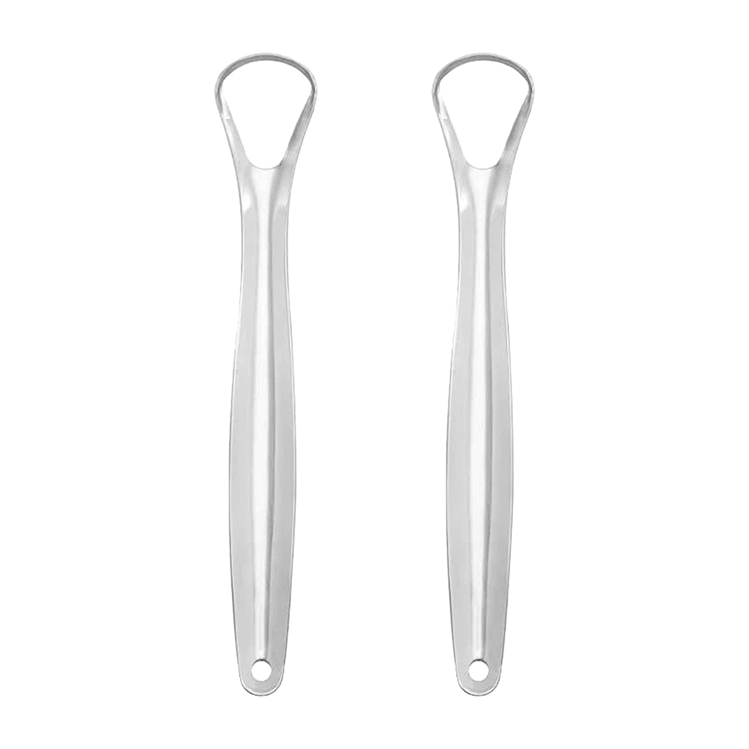 2 Pack Tongue Scraper Professional Metal Tounge Scrappers Stainless