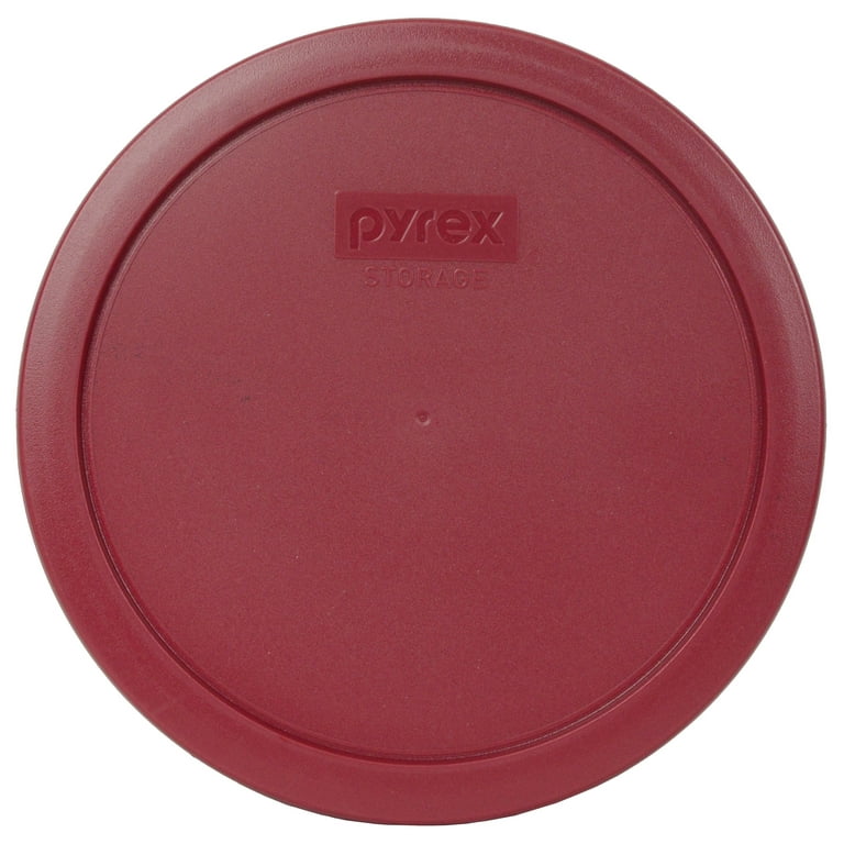 Pyrex 7203 Round Glass Food Storage Bowl w/ 7402-PC Red Plastic Lid Cover