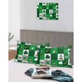 thumbnail image 4 of St. Patrick's Day Queen Pillow Cases Set of 2 - Microfiber Bed Throw Pillow Covers, Shamrock Gnomes Green Checkered Buffalo Decorative Lumbar Pillow Cover with Envelope Closure for Sofa 20"x30", 4 of 6