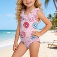 thumbnail image 6 of Toddler Girls Beach Swimsuit One Piece Floral Print Swimsuit with Ruffle Trim（, 6 of 9