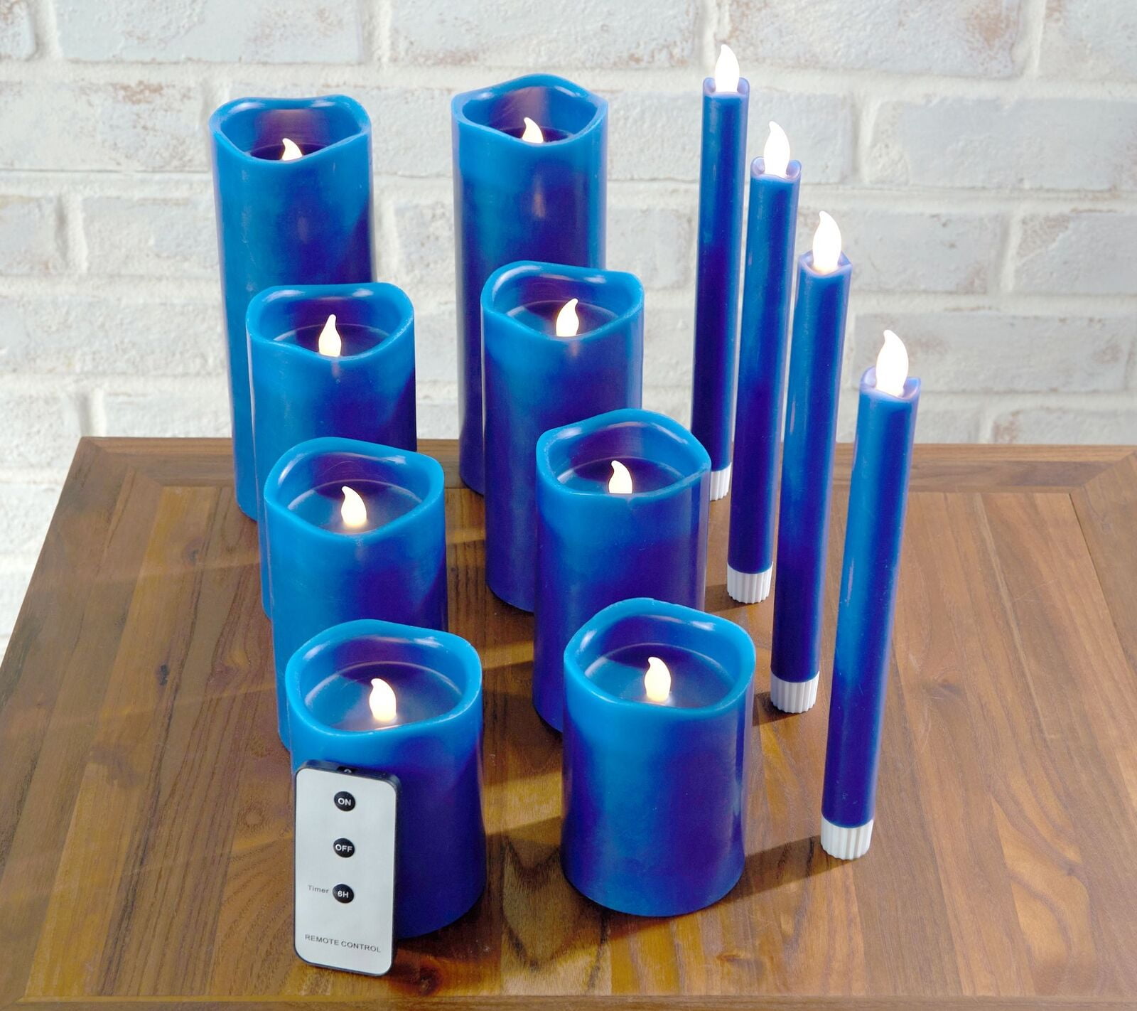 Home Reflections 12pc Ultimate RealLook Flameless Pillar and Taper Candle Set
