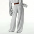 thumbnail image 4 of Womens Linen Pants Wide Leg Loose Cotton Swimsuit Coverups Summer Pants Beach Vacation Outfits Light Gray L, 4 of 4
