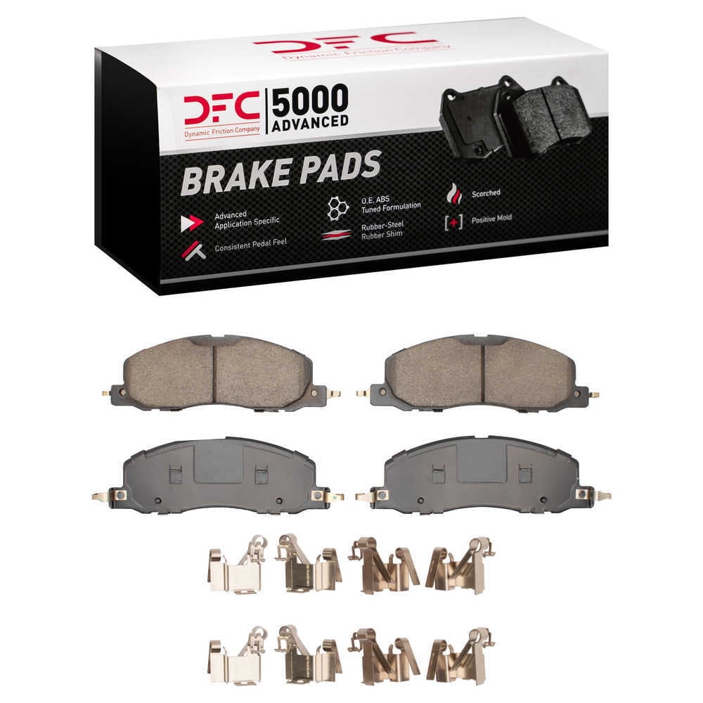 Dynamic Friction Company 1551-2230-01 DFC 5000 Advanced Brake Pads - Ceramic and Hardware Kit - OE