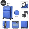 thumbnail image 2 of Lucas Designer Luggage Collection - 3 Piece Softside Expandable Ultra Lightweight Spinner Suitcase Set - Travel Set includes 20 Inch Carry On, 24 Inch & 28 Inch Checked Suitcases (Royal Blue), 2 of 7